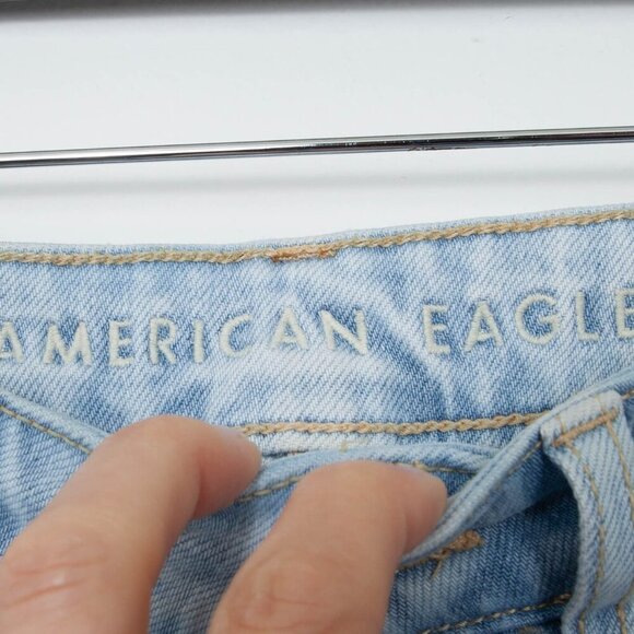 American Eagle Distressed Highest Rise Mom Jeans Women's Size 00 Regular - Picture 4 of 8
